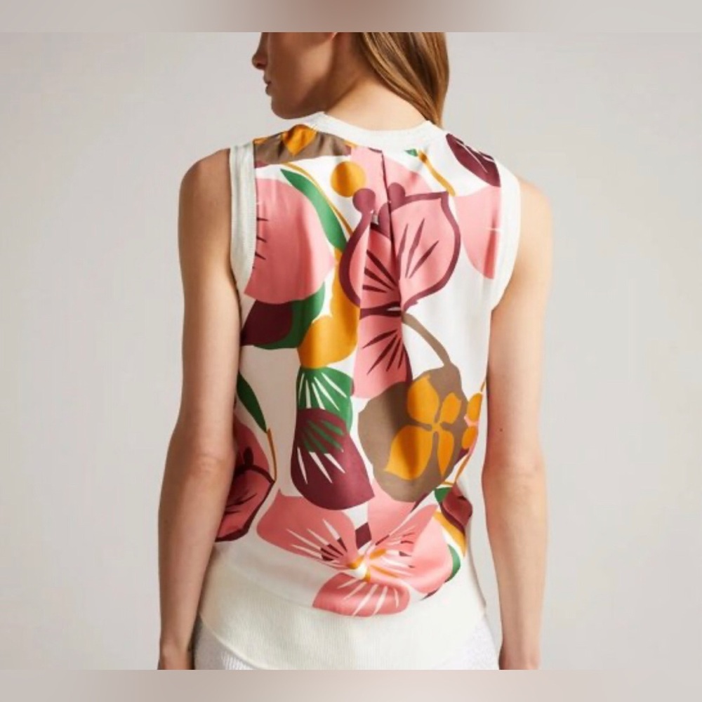 NWT TED BAKER LONDON colorful woven back knit top